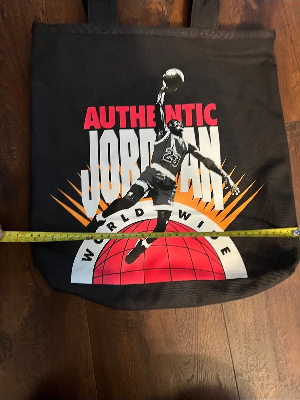 Jordan Black Tote with Red, White and Orange Graphic